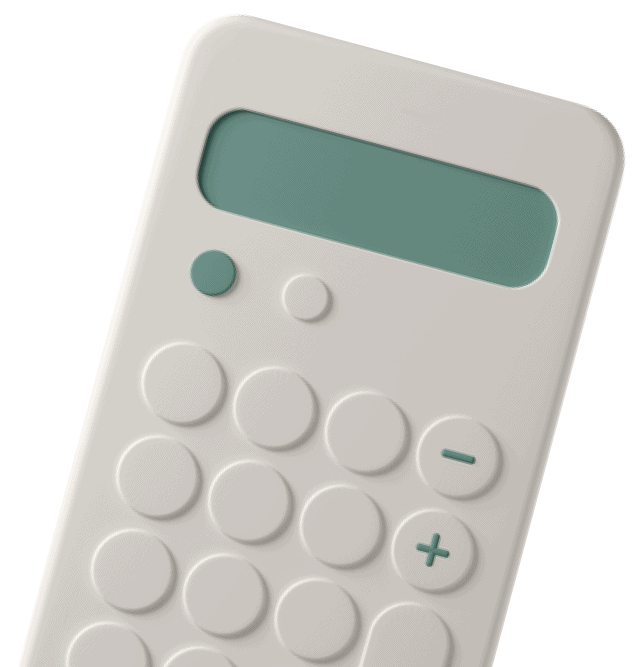 Ilustracja 3D: biały kalkulator.